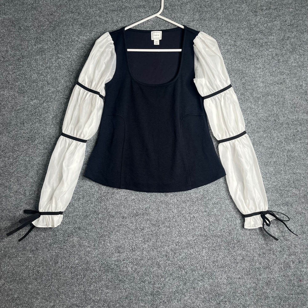Maeve Anthropologie Balloon Puff Sleeve Square Neck Top XXS Victorian Chic